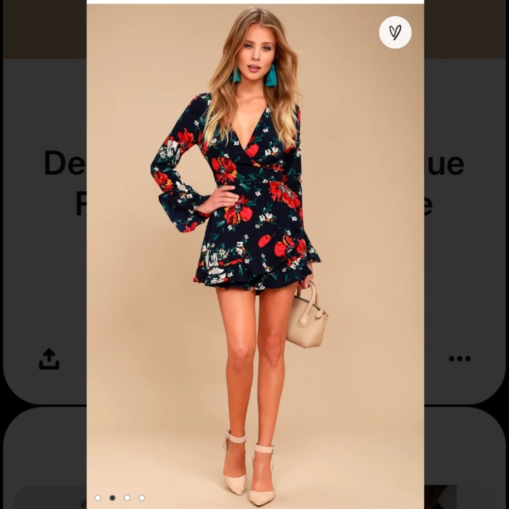 Flattering floral navy romper